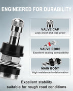 5 Pcs TR416 Metal Clamp-in Tire Valve Stems - High Pressure Tubeless Valves for 0.453" & 0.625" Rim Holes, Fit Cars, Trucks, Trailers & ATVs