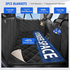 Back Seat Extender for Dogs-Large Space, Hard Bottom Dog Car Seat Cover for Back Seat with Blankets, Sturdy Backseat Extender for Dogs, Waterproof Dog Hammock for Car, SUV, Truck
