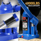 2 tons / 4000 lbs Lifting Automotive Welded Hydraulic Bottle Jackfor Sedans Repair, with Manual Handle & Carrying Storage Case, Blue