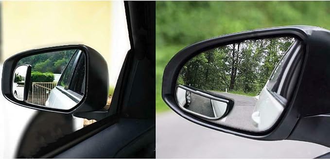 x Blind Spot Mirror, 3.4'' Framed Rectangular HD Glass Convex Adjustable Wide Angle Rear View Mirror,Universal For Car SUVs Truck Motorcycle (2pcs)