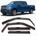 in-Channel Window Visors Rain Guards Compatible with Ford F150 Super Crew 15-23, F-150 Raptor/F250/F350/F-450/F550 Super Duty Crew 17-23 Wind Deflectors Vent Visor Sun Shades Window Shields