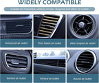 Car Air Vent Storage Bag Organizer Pocket, Multi-functional Air Conditioner Vent Organizer for ID Cards Glasses Phones Pens Keys, Keeps Your Car Neat & Tidy for Stress-free Journey (Black)