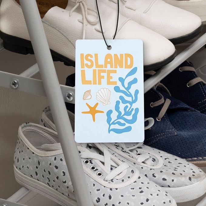 Blue Coastal Summer Beach Air Freshener Diffuser Hanging for Car Interior Closet Drawer Home 4 Pcs, Nautical Ocean Seaside Beachy Car Accessories Mirror Decor