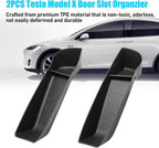 for 2021-2026 Tesla Model X Door Side Pocket Storage Box 2PCS | TPE Front door Pockets Inserts Organizer Tray Compatoble with Tesla Model X Accessories 2021 2022 2023 2024 2025 2026