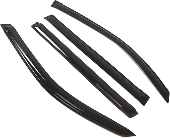 WD2-431B Dark Smoke 4 Pcs Set Window Visor (Outside Mount) Deflector Rain Guard Compatible with 2017-2018 Toyota Land Cruiser