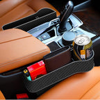 Car Seat Gap Filler Organizer, 2 Pack Multifunctional Auto Console Side Storage Box with Cup Holders 2 Seat Hooks for Drink, Car Organizer Front Seat for Holding Phone, Sunglasses