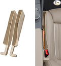 2PCS New Car Seat Gap Stopper with 2 Storage Areas，Car Seat Gap Storage Organizer for Phone Keys Wallet，Universal Car Seat Gap Filler Interior Accessories (Beige)