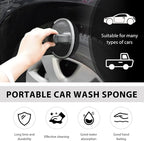 2 PCS Car Tire Shine Applicator, High-Density Sponge Tyre Dressing Applicator Pad with Curved Handle, Reusable Wheel Polishing Brush Auto Detailing Foam for Applying Tire Shine