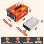 PCP Air Compressor, 4500 PSI / 30 MPa, Dual Power Car 12V DC or Home 110V/220V AC, Retractable Handle, Water/Oil-Free for Paintball/PCP Rifle/HPA Tank, Manual Stop, 250W, Orange