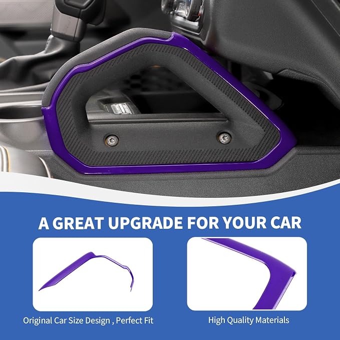 Center Console Dash Grab Handle Cover Trim Compatible with 2021-2024 Ford Bronco Purple Interior Accessories (Not for Bronco Sport)