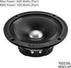 MS65-4P 6.5-Inch Midrange Pro Audio Car Speakers, 600 Watts Max Pair 4Ohm, 1.5-Inch High Temperature Kapton Voice Coil, Premium Quality Audio Door Speakers