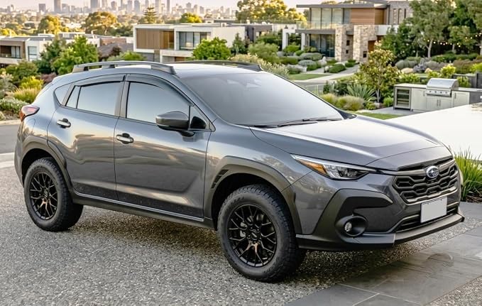 2024-2026 Tape-On Side Window Deflector Visors for Subaru Crosstrek & for Subaru Impreza Smoke Tinted Rain Guards Base Premium Sport Limited RS 2025
