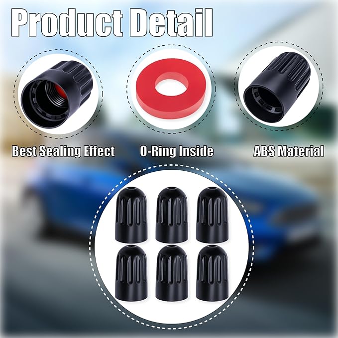 50PCS TPMS Tire Valve Long Stem Caps, Black Plastic Wheel Tire Valve Stem for TR20008 TPMS, Universal Long Stem Caps for Cars, SUV, Trucks, Bikes, Motorcycles, Bicycles