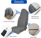 Waterproof Car Seat Cover for Front Seats, Protector for Cars SUVs Trucks, Sweat Towel Seat Covers Bucket for Gym,Workout,Beach,Hiking,Running and Swimming (Grey, 2PCS)