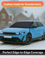 Car Snow Cover Compatible for Hyundai Ioniq 5 Ioniq 6 | Windshield Cover for Ice and Snow with S-Hook Straps | Heavy-Duty 600D Oxford Winter Car Cover, Waterproof & Anti-Slip