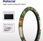 Vintage Classic Books Steering Wheel Cover, Polyester Car Wheel Grip, Universal 15 Inch for Cars SUVs Trucks