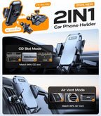 Military-Grade Sturdy Car Phone Holder Mount, Upgraded Anti Shake Metal CD Slot & Air Vent Thick Case Friendly Phone Mount for Car Fit for iPhone 17 16 15 Samsung All Phones