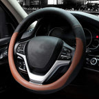 Microfiber Leather Steering Wheel Covers Universal 15 inch (Brown