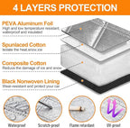All-Weather Windshield Cover for Winter Ice & Snow and Summer Sun, 4-Layer Windproof Windshield Protector with Mirror Covers & Door Flaps, Universal Fit for Cars SUVs Trucks Vans (91” x 47”)
