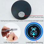 2Pcs Heart Dog Paw LED Car Cup Holder Coasters 7 Colors Lights Up Cups | with USB of Car Accessories for SUV Trucks Sedans,Waterproof Interior Atmosphere Lamp,Gifts for Women Men Pet Love