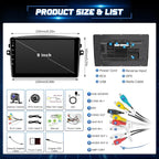 8 Core Radio for Toyota Sienna 2004-2010 Stereo Wireless Carplay Android Auto, 9” Touch Screen for Sienna Android Head Unit BT/Voice Control/GPS/WiFi/Camera/SWC/FM