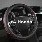 Steering Wheel Cover for Honda Civic(2006-2015),CR-Z, Insight, S2000 (Black+Red Line-Small Size)