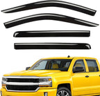Extra Durable Window Deflectors Tape-On Window Visors Rain Guards Fit for Chevrolet (Chevy) Silverado 1500 2014-2018 Crew Cab, Sun Visors, Wind Vent for Shades, Exterior Car Accessories - 4pcs. AG0867