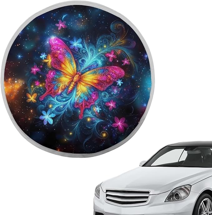 Steering Wheel Sun Shade Cover Galaxy Butterfly Car Accessories 17 inch Anti-Heat Steering Wheel Cover for Blocking Sun & Heat,Cooling Steering Wheel Cover for Summer
