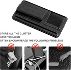 Car Sun Visor Organizer, Multi-Pocket Vehicle Sun Visor Storage Pouch with Sunglasses Box, Auto Interior Sunshade Eyeglasses Card Holder Organizers, Universal for SUV Sedan Truck (Black)