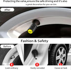 4Pack Bat Tire Valve Caps Universal Tire Air Cap Valves Stem Covers | Aluminum Alloy Rust-Proof Valve Stem Caps, for Auto SUV Truck Motorcycle Bicycle, Halloween Bat Gifts for Women Men Driver