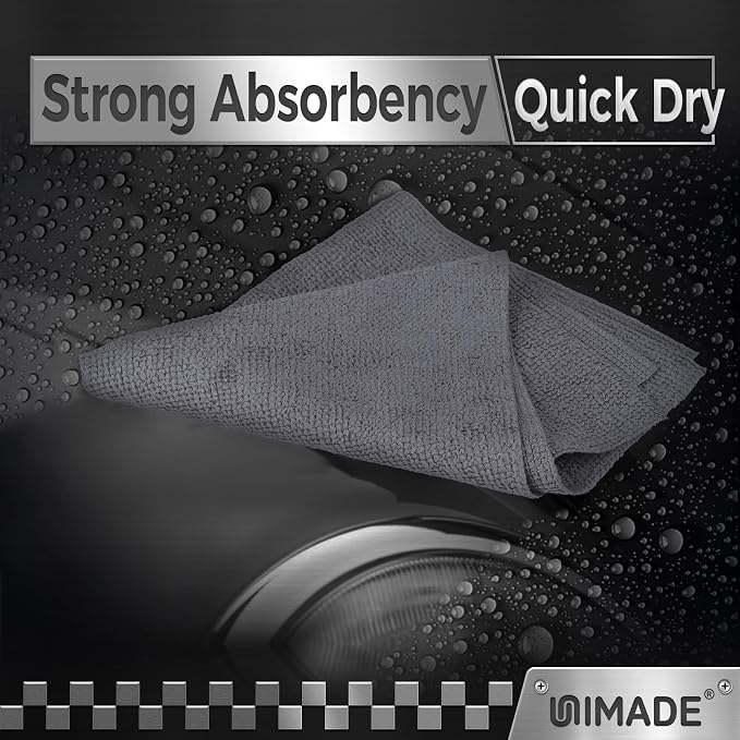 Microfiber Cleaning Cloth, 400 Pack Microfiber Towels for Cars Commercial Grade Work Rags Bulk Detailing Cloth for Automotive Bar Mechanic Restaurant Garage Housekeeping, 11.5"x 11.5", Grey