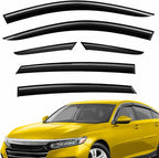Extra Durable Window Deflectors Tape-On Window Visors Rain Guards Fit for Honda Accord 2018-2022, Sun Visors, Wind Vent for Shades, Exterior Car Accessories - 6pcs. AG0845