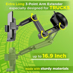 Cell Phone Mount for Truck Phone Holder for Truck Drivers - Heavy Duty Suction Cup, iPhone Holder for Dashboard Window 16.9 inch Long, for iPhone & Samsung, Big Rig Trucker, Gray