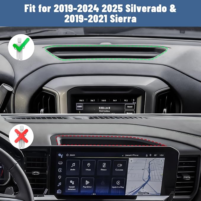 Metal Dash Platform Phone Mount Compatible with 2019 2020 2021 Chevy Silverado & 2019-2021 GMC Sierra - Expandable Multi-Device Phone Holder with Flag Design