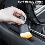 Car Detailing Kit, Car Interior Detailing Kit, Including 7Pcs Auto Detailing Brushs and 200g Cleaning Gel (25% More Than 160g) Storage Bag, Car Accessories