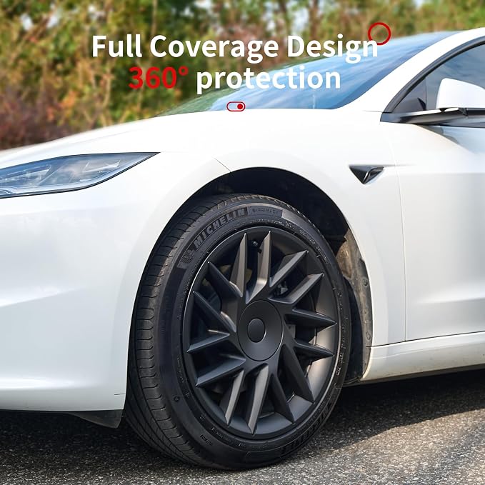 Wheel Cover for Tesla Model 3 Highland 4PCS Hubcaps for Tesla Wheel Cover Model 3 Highland(2023-2025) Sport Rim Full Cover Hubcaps Accessories (Sport Style, 18 inch)