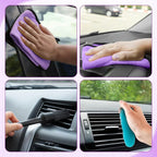 16 Pcs Windshield Cleaner Tool, Car Cleaning Kit with Various Detailing Brushes Set Spray Bottle Cleaner Towel Cleaning Gel Accessories Car Interior Detailing Kit for Windows Vents(Purple)