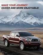 Outside-Mount Window Rain Guards Fit for Toyota Tacoma 2005-2015 Double Cab, Extra Durable Window Visors, Wind Deflector, Vent Shades for 05-15 Tacoma, Truck Car Tape-on with Thicker 4PCS