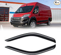 Rain Guards for Ram ProMaster 2014-2025, Out-Channel Window Visor Shields Vent Deflector Shade Wind Dark Smoke 2015 2016 2017 2018 2019 2020 2021 2022 2023 2024, Tape-On Outside-Mount, 4PCS