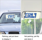 Handicap Placard Holder for Auto, Disabled Parking Permit Sign Protector for Car Sun Visor with Note Paper Slot, Pen Holder and Elastic Strap - Beige