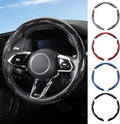 Universal Steering Wheel Cover,Carbon Fiber,3pcs Set(Black) | Clip-On Segmented Fit;Carbon Fiber Look;Fits Most 14-16 in Round or D-Shaped Wheels;Easy Wipe Clean;Non Slip;4 Colors