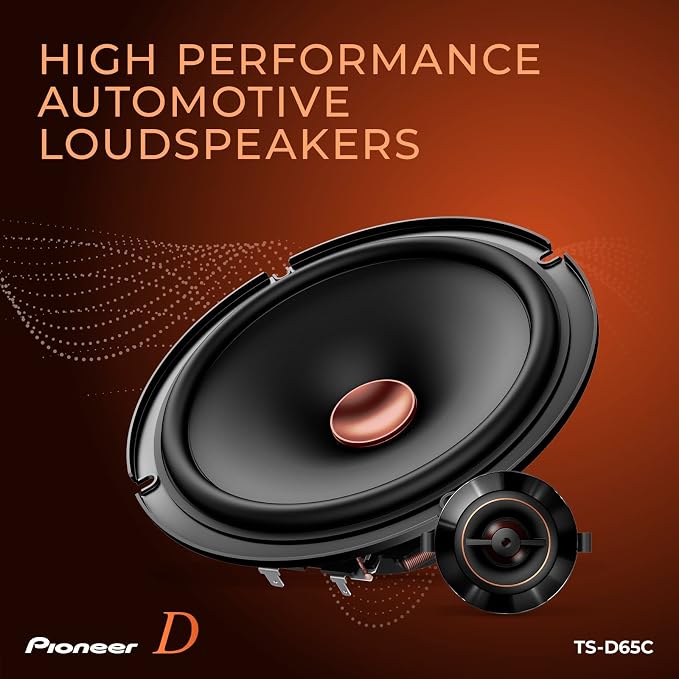 D-Series TS-D65C 6.5” 2-Way Speakers (Pair) – 270W Max, Crisp Highs + Clear Vocals, Ideal Factory Upgrade, Add an Amplifier for Even Better Performance