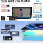 【8 Core 6+128G】 Android 15 Car Stereo for Honda Civic 2001-2005 Wireless CarPlay Android Auto 9” IPS Touch Screen Unit with Bluetooth5.0 32-EQ DSP GPS WiFi 59-UIs AHD Rear Camera Three Split Screen