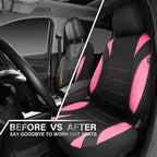 Waterproof Car Seat Covers Front Seats Only with 5mm Composite EVA, Neoprene Car Seat Cover Separate Headrest Cover, Quick Setup Universal Fit for Car SUV Trucks,Airbag Compatible Black Pink