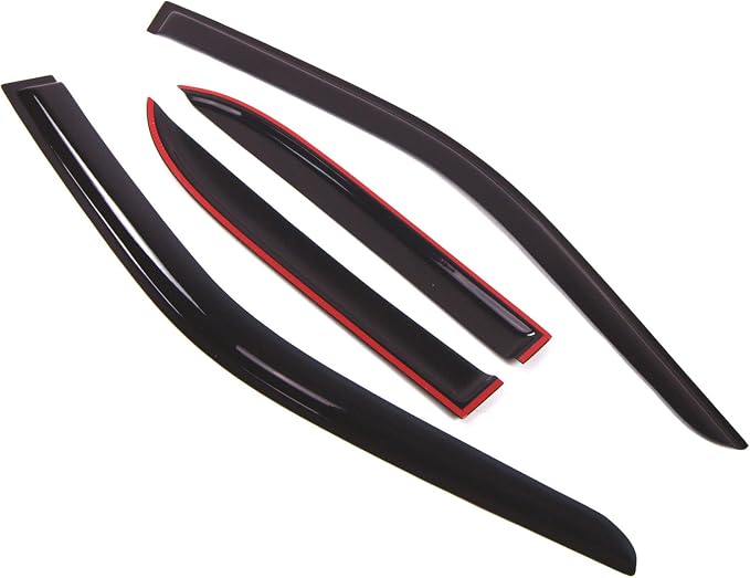 Outside Mount Window Vent Visors Rain Guards Compatible with Buick Rendezvous 2002-2007 | Side Window Wind Deflectors Rain Shields | Smoke Tinted, 4 Pcs Set, DGWV-019