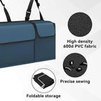 Car Trunk Organizer, Backseat Hanging Large Storage with Adjustable Straps,Waterproof PVC Collapsible Cargo Bag, Car Interior Accessories for Auto SUV MPV (Blue)