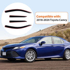 Window Rain Guards Compatible with 2018-2024 Toyota Camry, 4pcs Smoke Tint Vent Deflectors Window Visors Deflectors Outside Mount Tape On Style Acrylic Set of 4