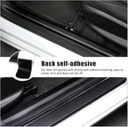 4 PCS Car Door Sill Protectors, Anti Scratch Carbon Fiber Auto Threshold Cover Strips, Decorative Door Entry Edge Scuff Sticker Universal for Most Vehicles, Car Accessories (Black 5D)