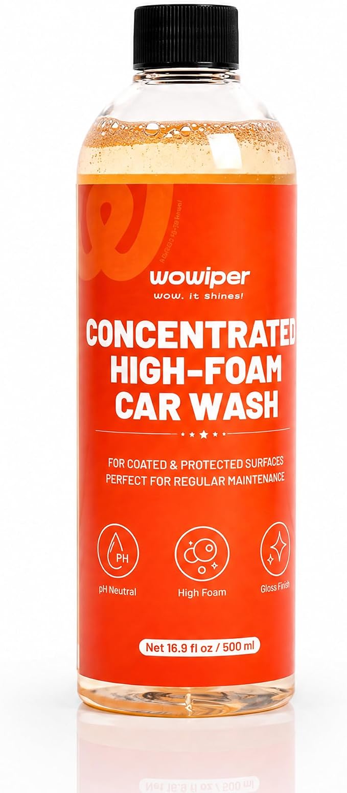 High Foam Car Wash Soap, pH Neutral Car Shampoo for Foam Cannon, Gun or Bucket Wash, Concentrated Car Soap Safe for Wax, Sealant, Ceramic Coating and Clear Coat, Gloss Finish Formula