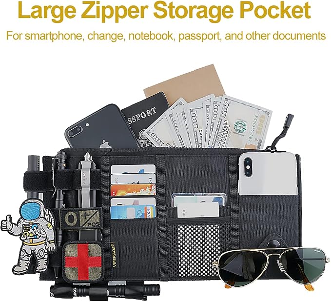 Tactical Car Visor Organizer, MOLLE Storage Pouch by